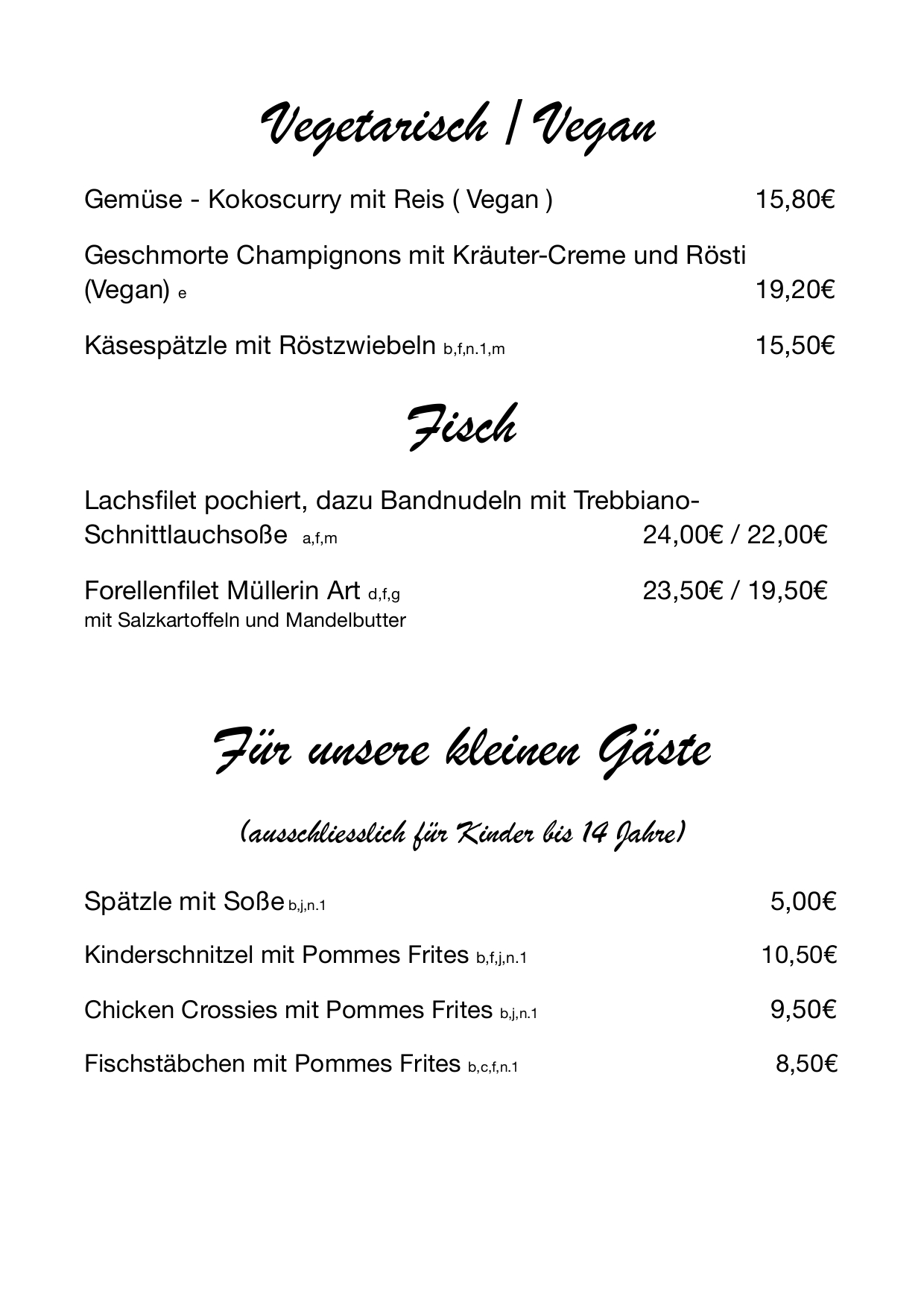 Speisekarte Seite 5